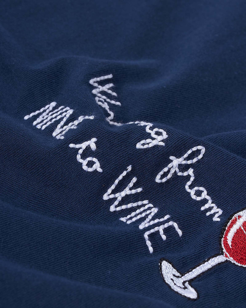Nine To Wine T-Shirt Blå