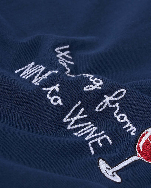Nine To Wine T-Shirt Blå