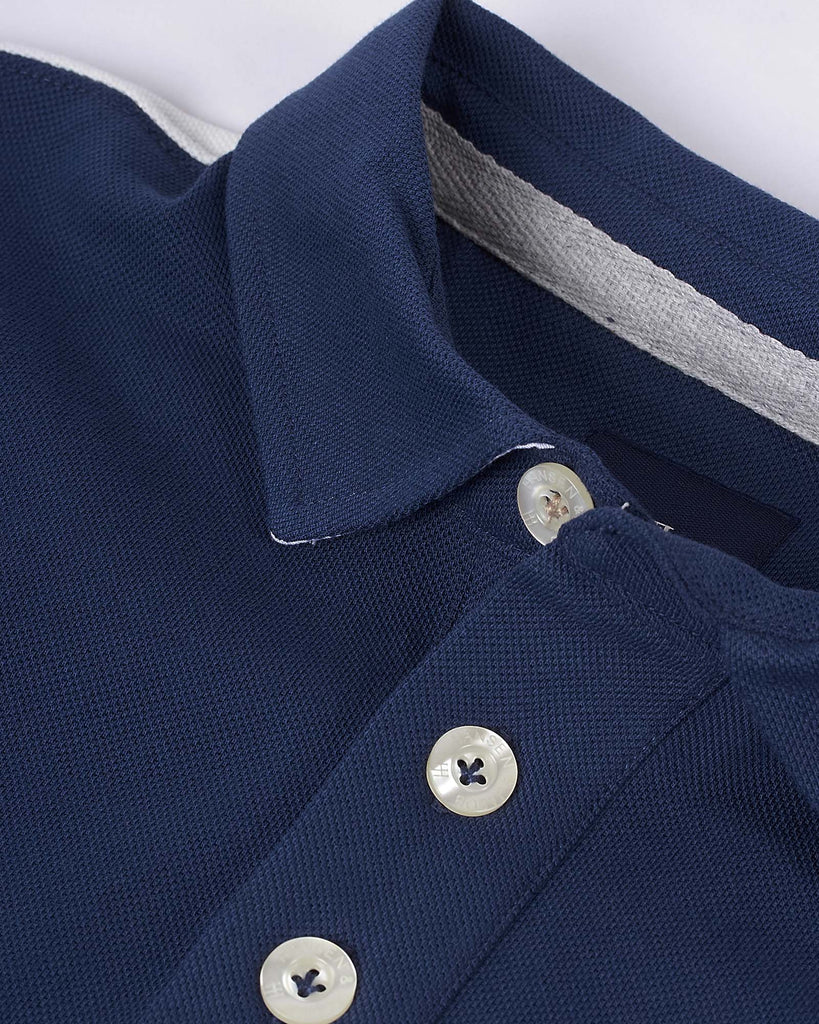 Stripe Back Polo Blå