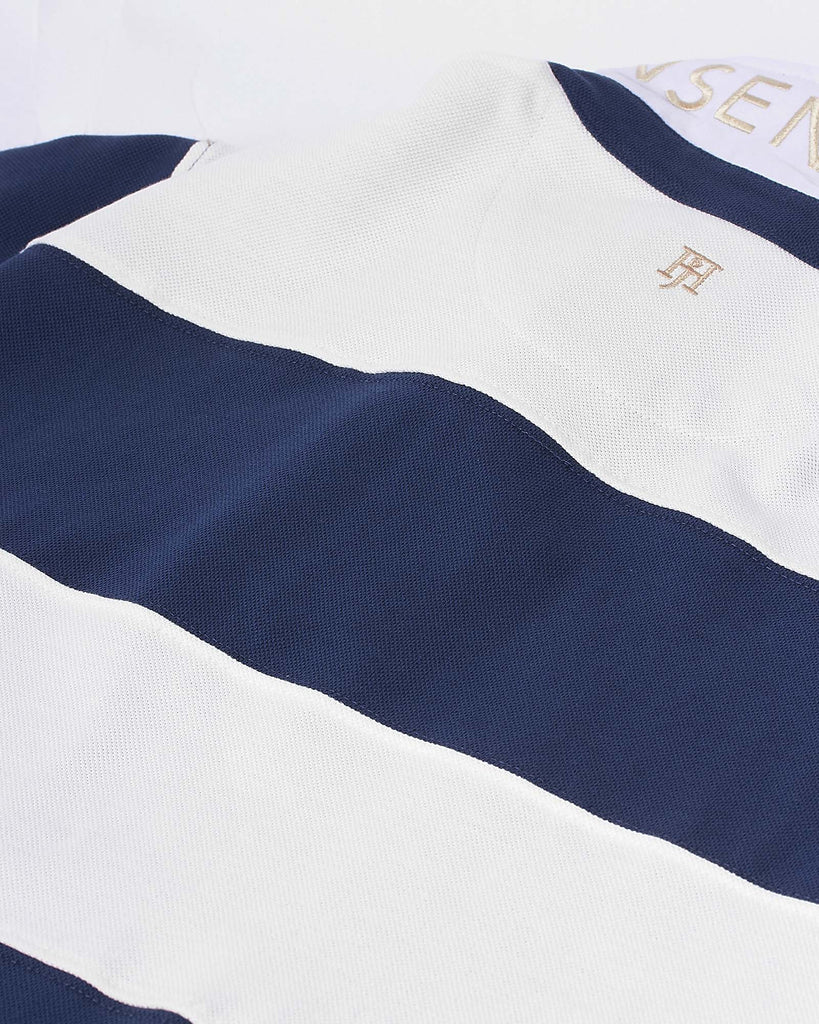 Stripe Back Polo Blå