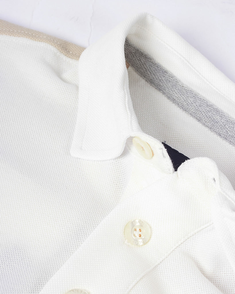 Stripe Back Polo Creme