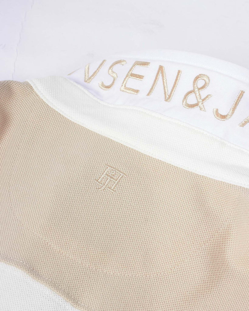 Stripe Back Polo Creme