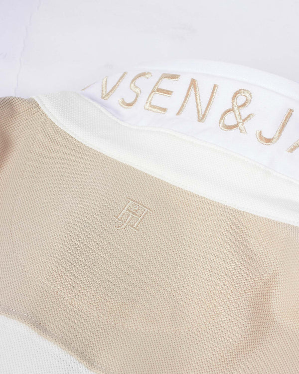 Stripe Back Polo Creme