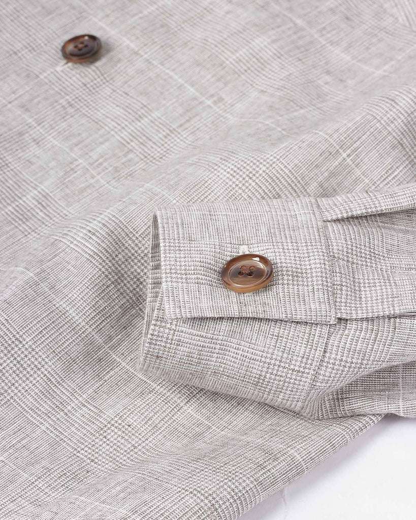 Magnus Shirt Check Jacket Sand