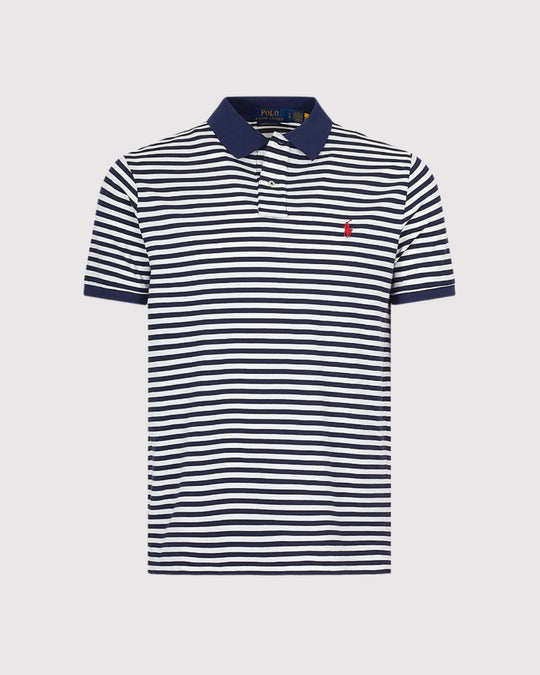 Stribet Mesh Polo Blå