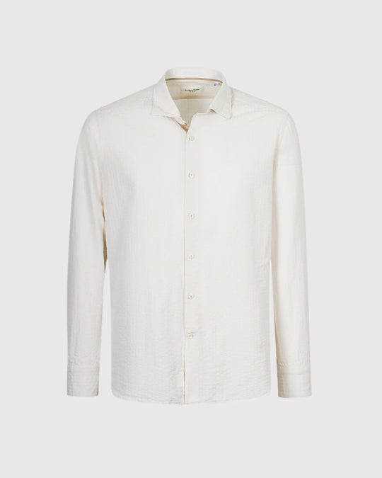 Seersucker Skjorte Sand