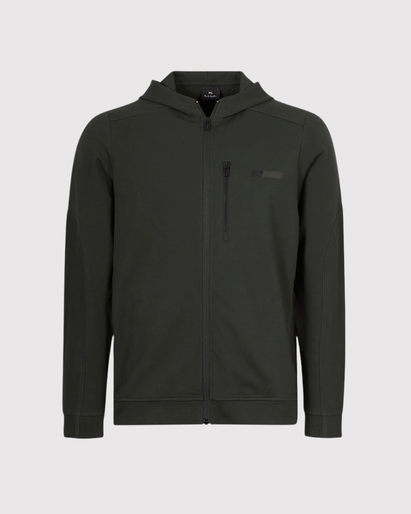 Reg Fit Hoodie Zip Grøn