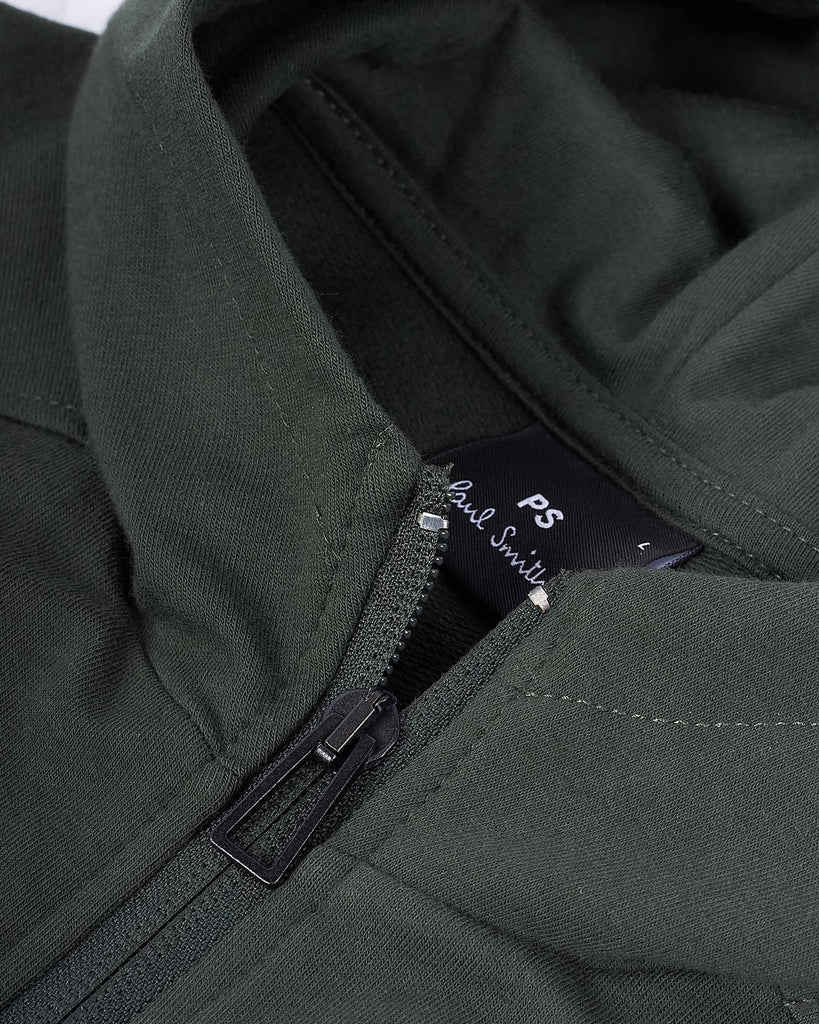 Reg Fit Hoodie Zip Grøn