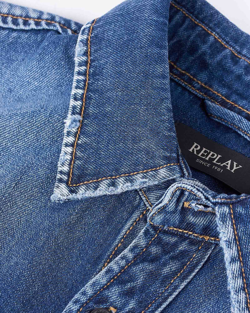 2 Pocket Denim Overshirt Blå