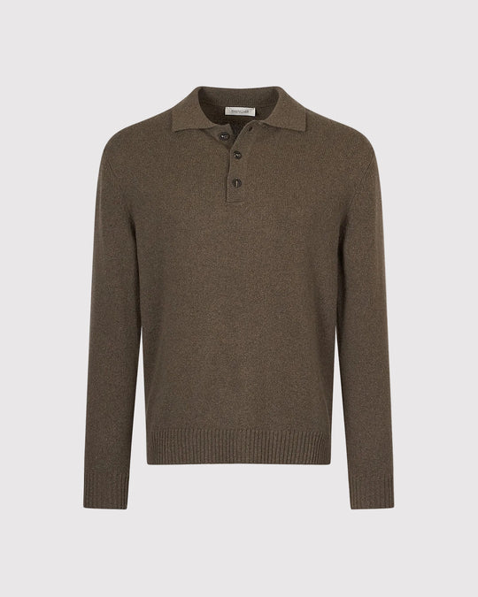 Cashmere Strik Polo Brun