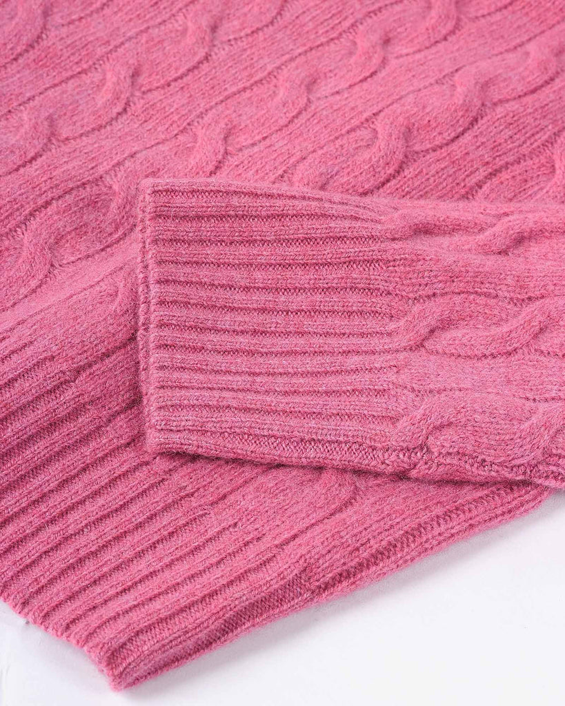 Wool Cash Cable Pink
