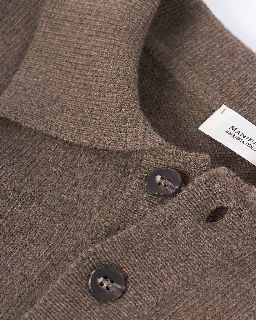Cashmere Strik Polo Brun
