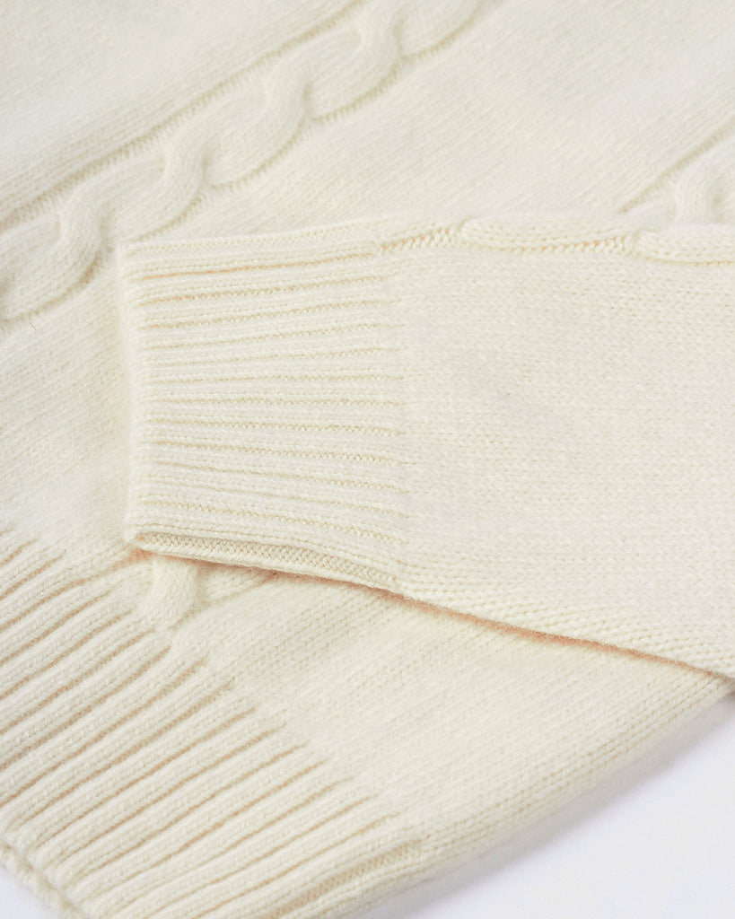 Kabel Strik Cashmere Creme