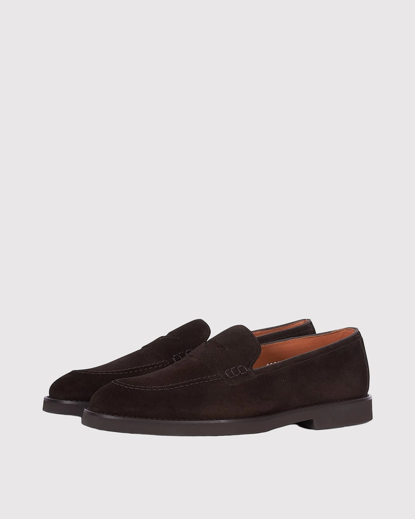Suede Penny Loafer Brun