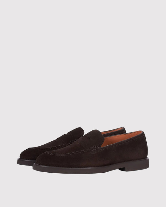 Suede Penny Loafer Brun