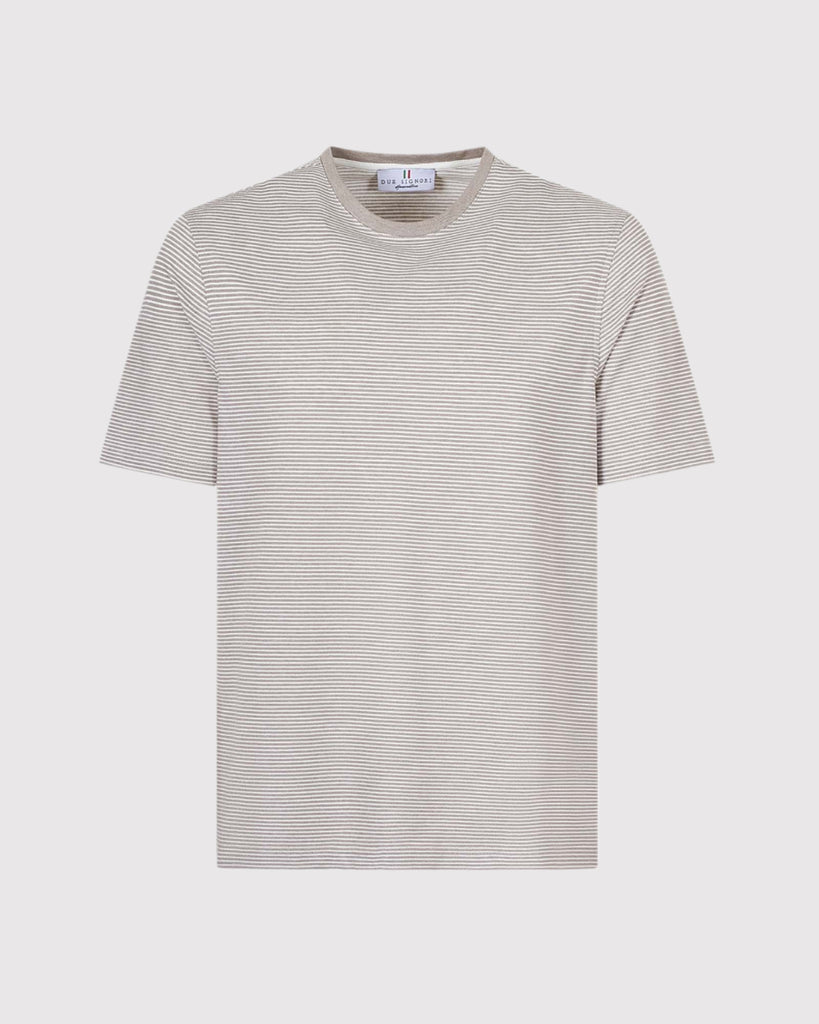 Stribet T-shirt Brun