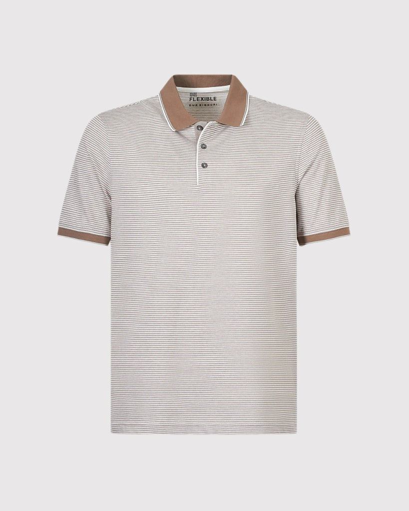 Stribet Polo Brun