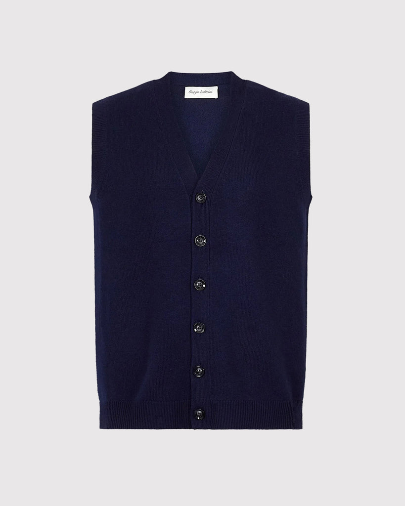 Wool Cashmere Vest Blå