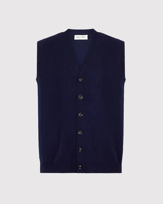 Wool Cashmere Vest Blå