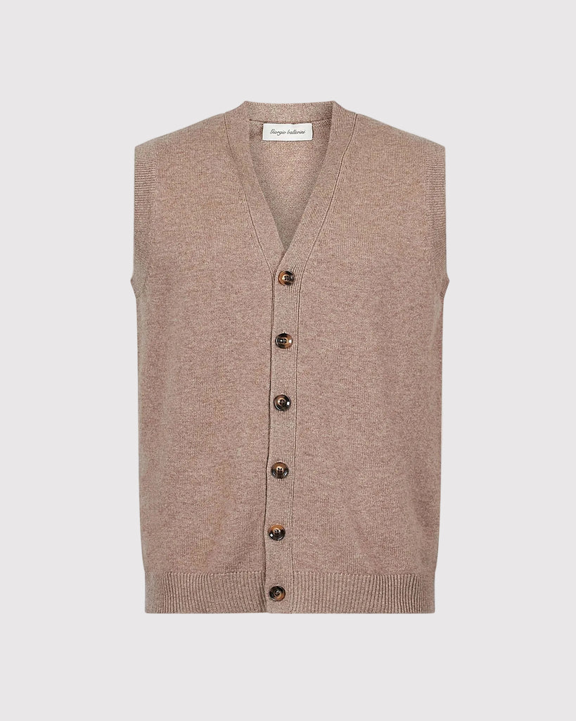 Wool Cashmere Vest Sand