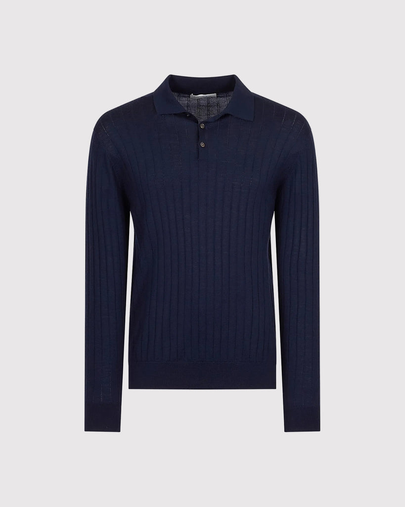 Polo Merino Blå
