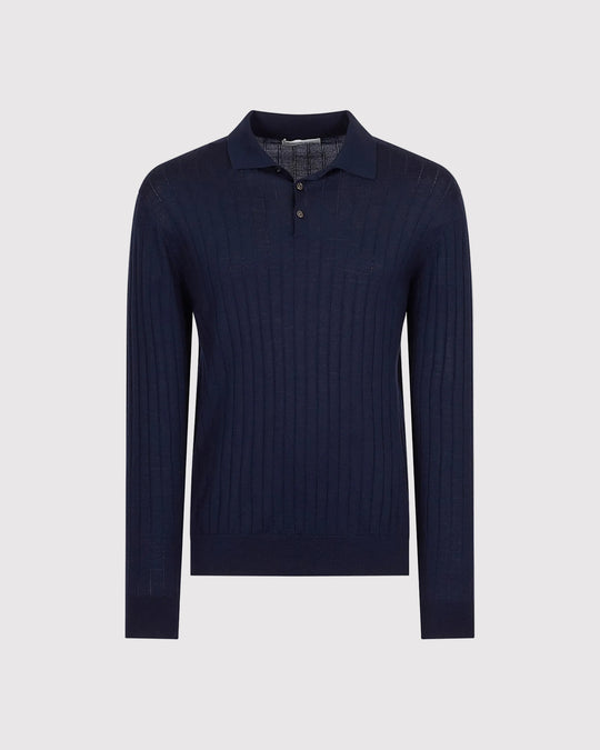 Polo Merino Blå
