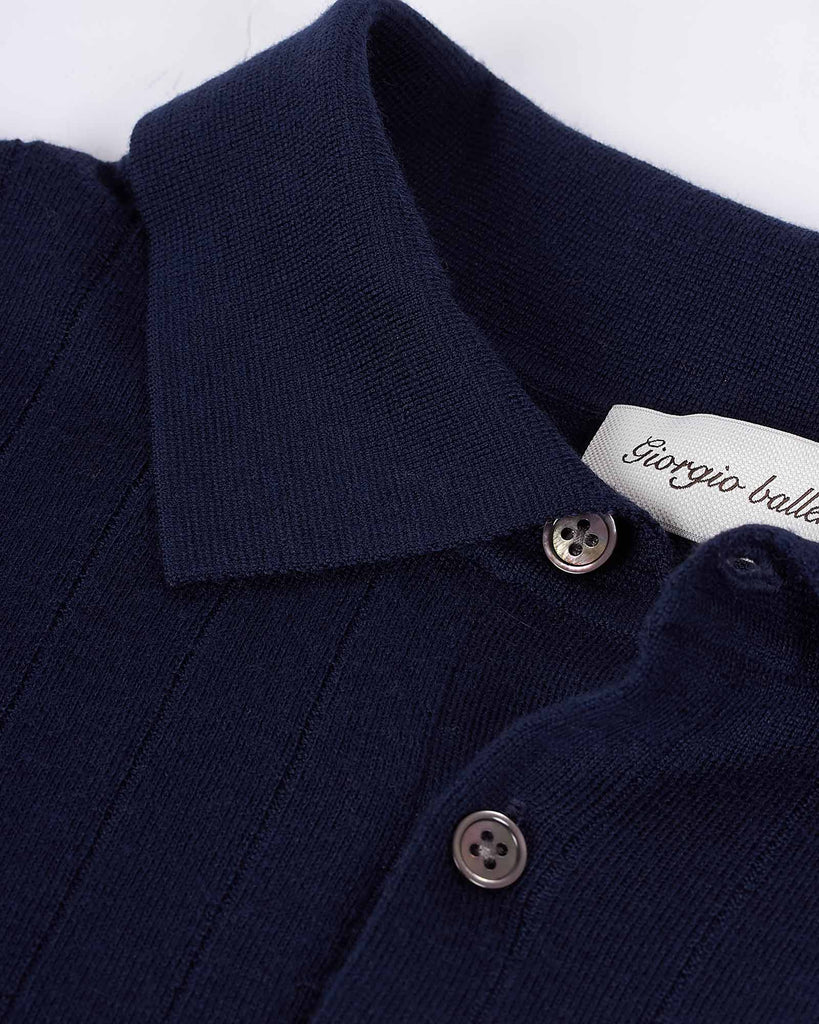 Polo Merino Blå