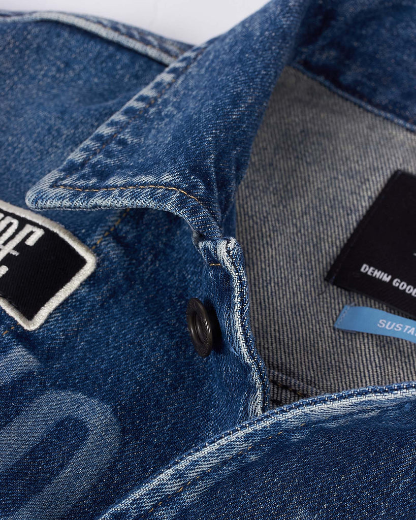 Denim Patch Overshirt Blå