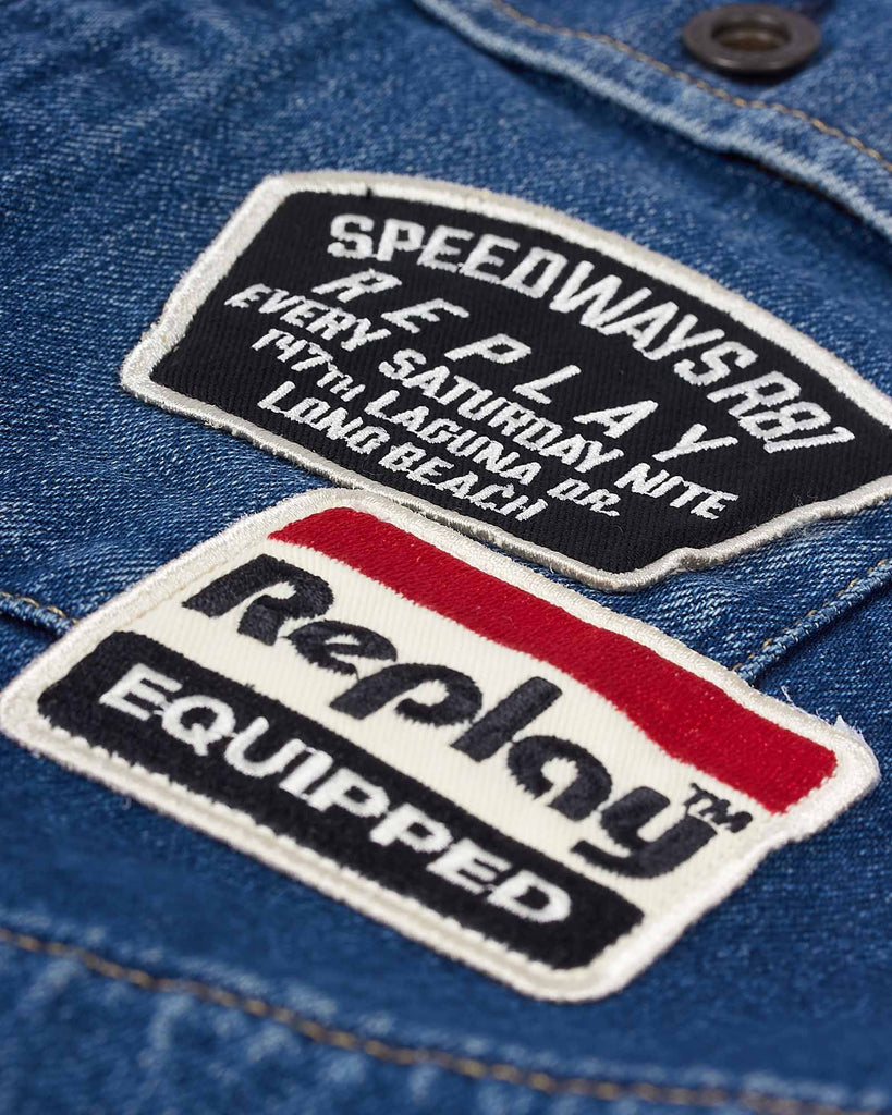 Denim Patch Overshirt Blå