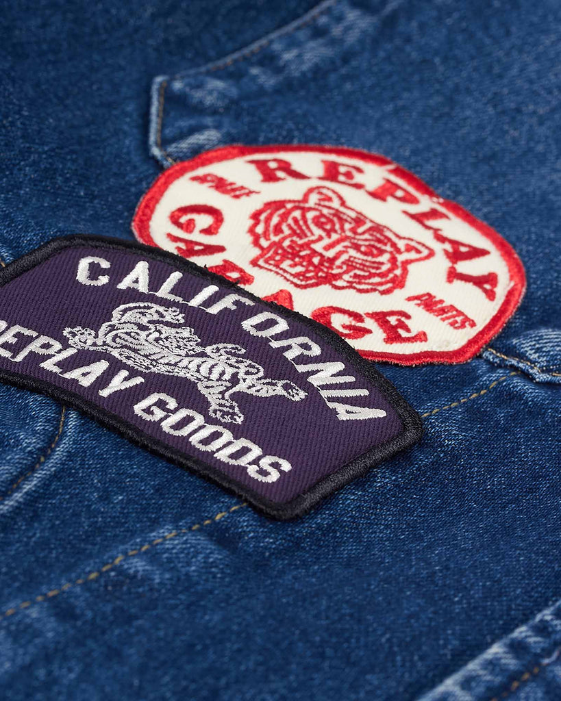 Denim Patch Overshirt Blå
