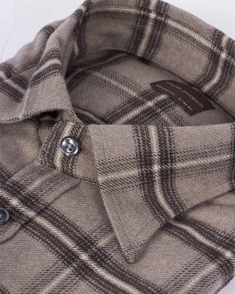 Flannel Check Shirt Taupe
