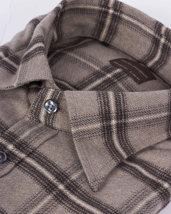 Flannel Check Shirt Taupe