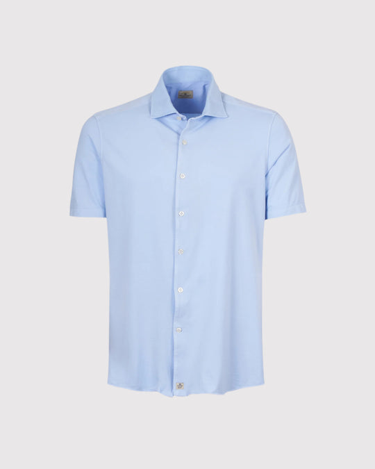 Kortærmet Jersey Skjorte Blå