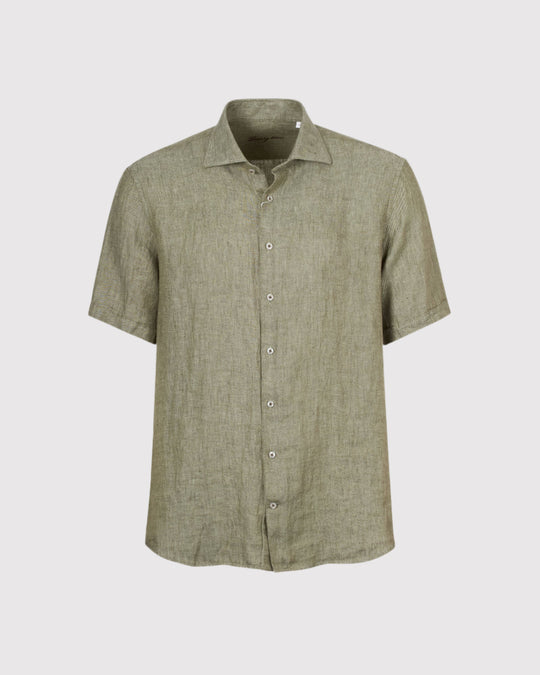 Kortærmet Twill Skjorte Grøn