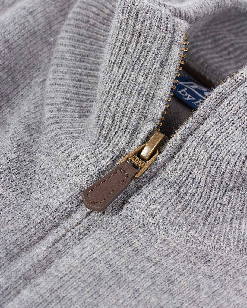 Half Zip Merino Strik Grå