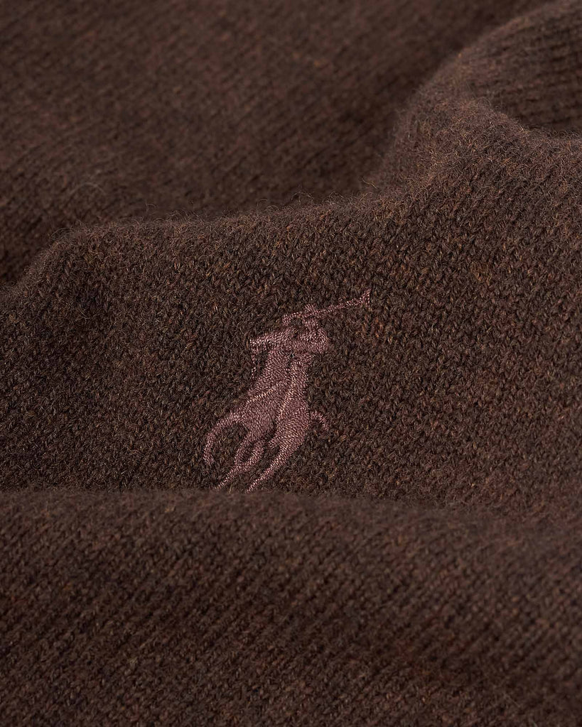 Half Zip Merino Strik Brun