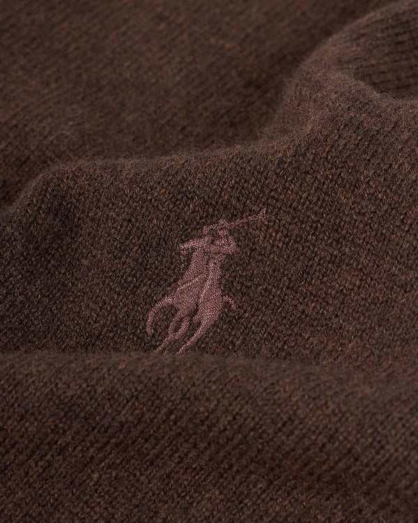 Half Zip Merino Strik Brun
