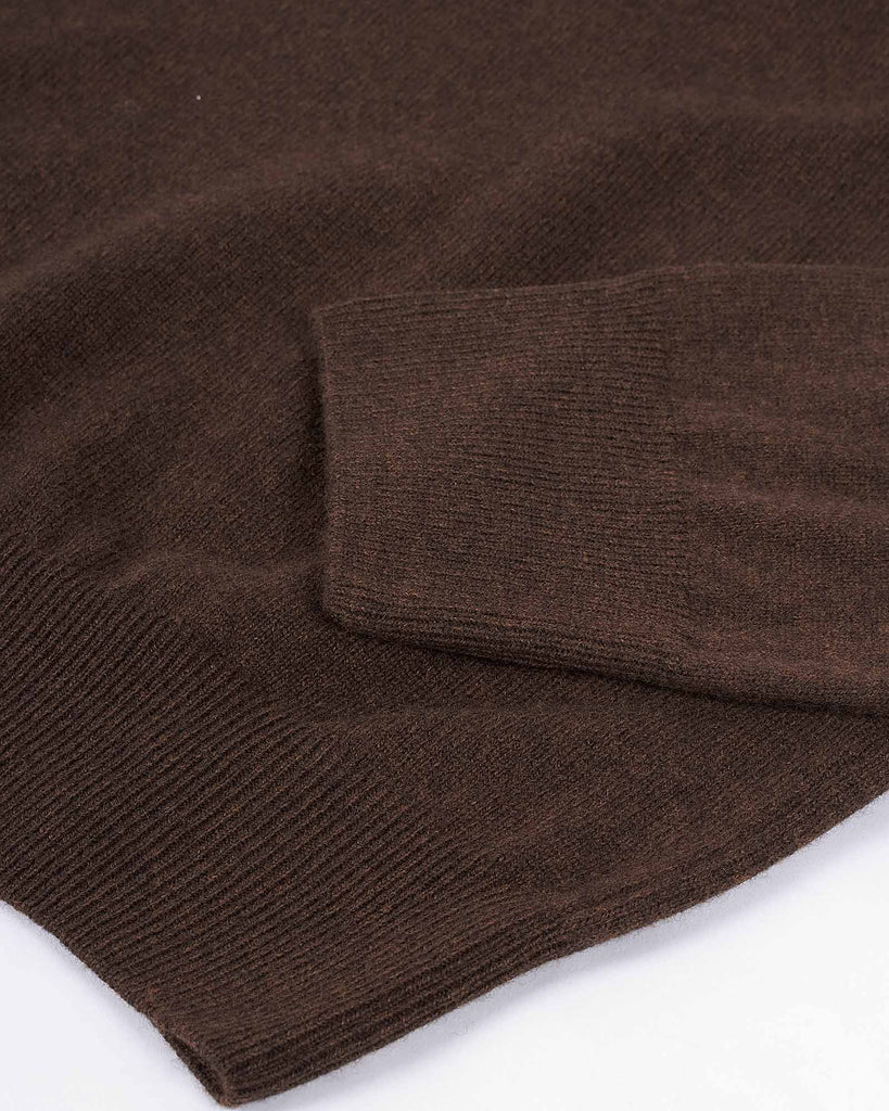 Half Zip Merino Strik Brun