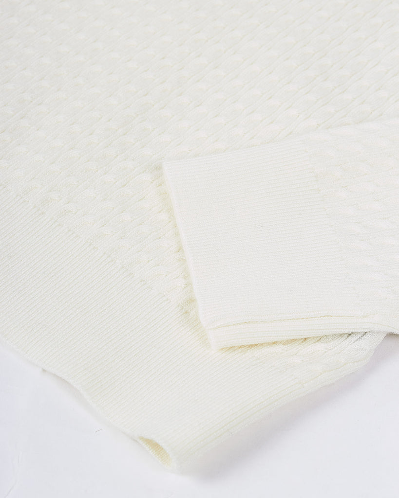 Visc Cashmere Cable Roll Creme