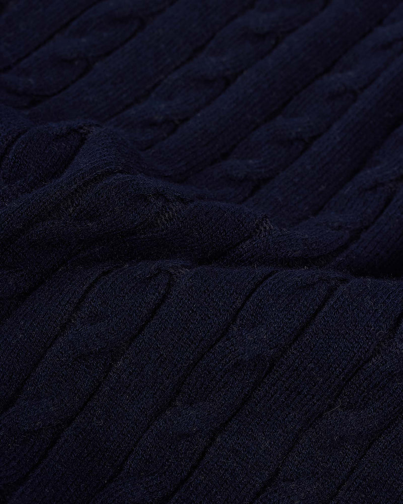 Visc Cashmere Cable Blå