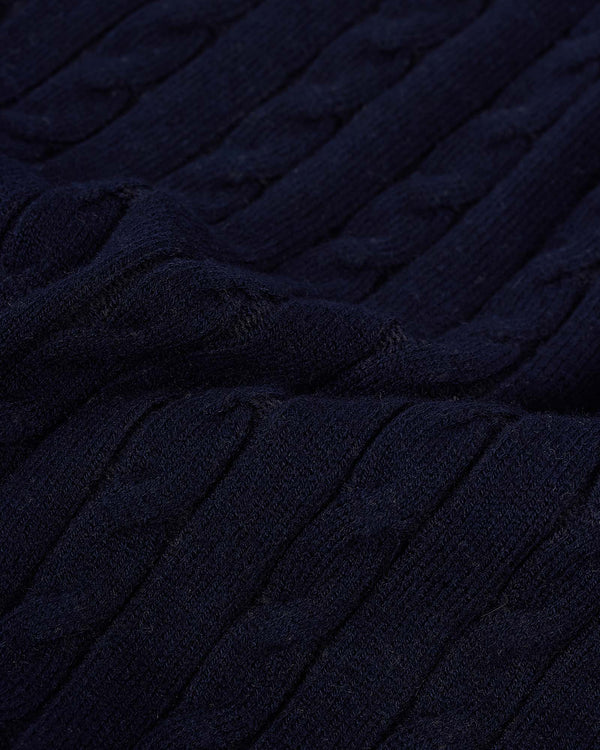 Visc Cashmere Cable Blå