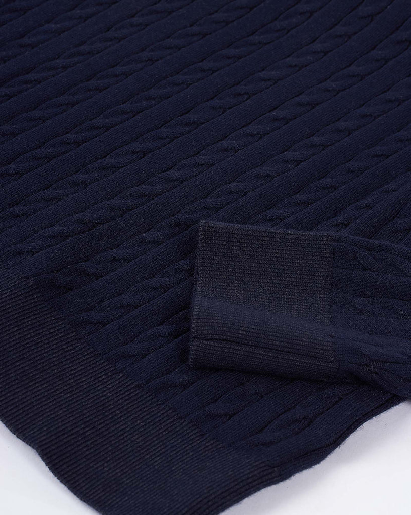 Visc Cashmere Cable Blå