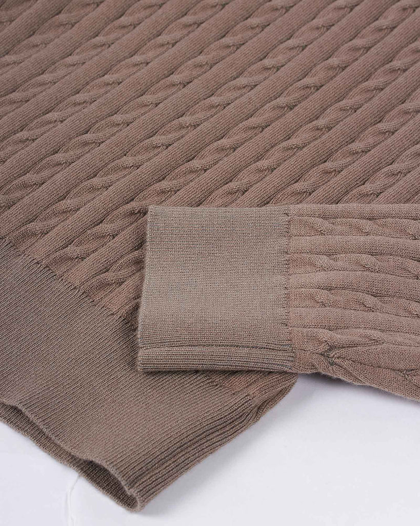 Visc Cashmere Cable Sand