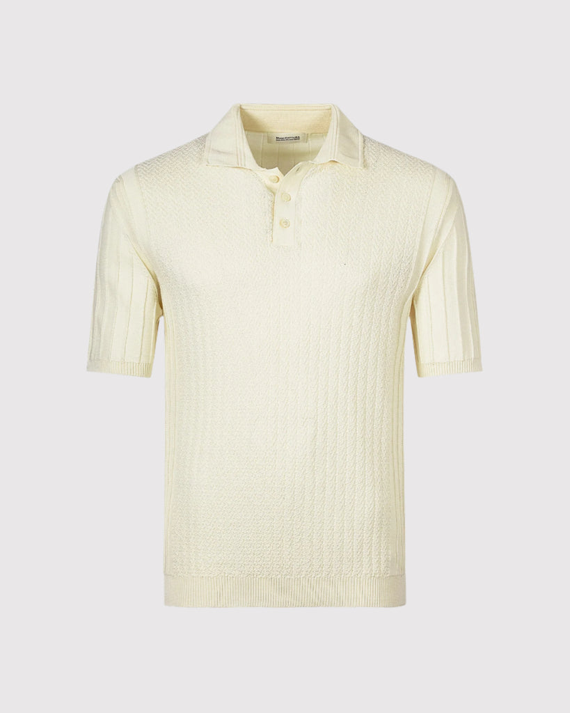 Strikket Polo Creme