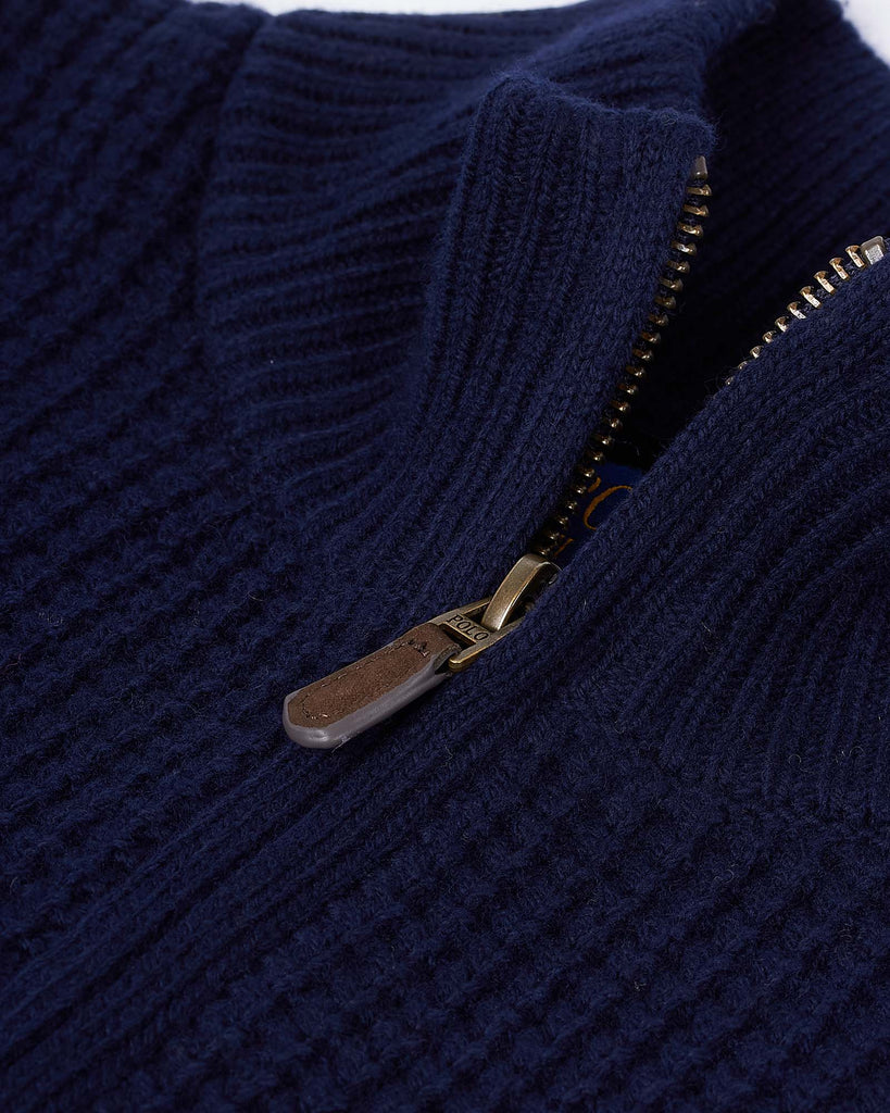 Half Zip Txt Knit Blå