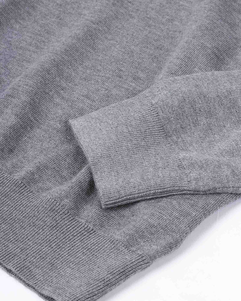 Visc Cashmere Zip Strik Grå