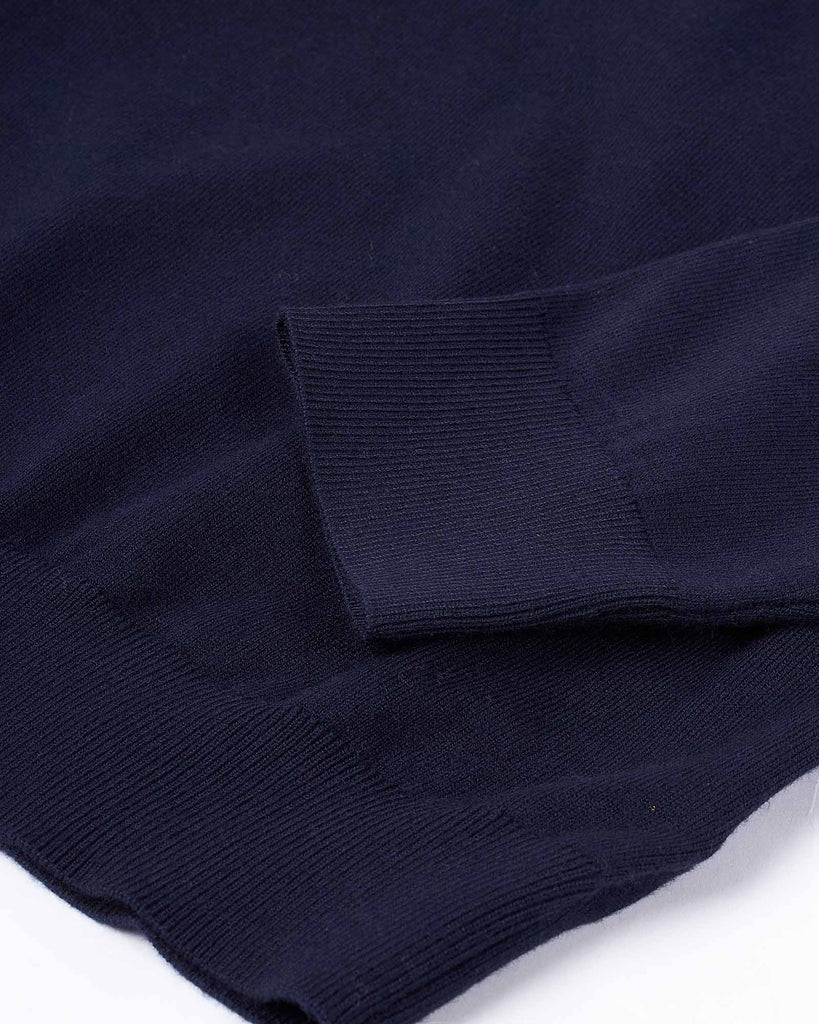 Visc Cashmere Zip Strik Blå