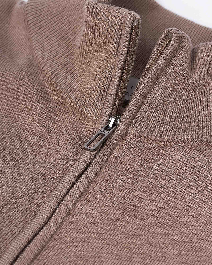 Visc Cashmere Zip Strik Sand