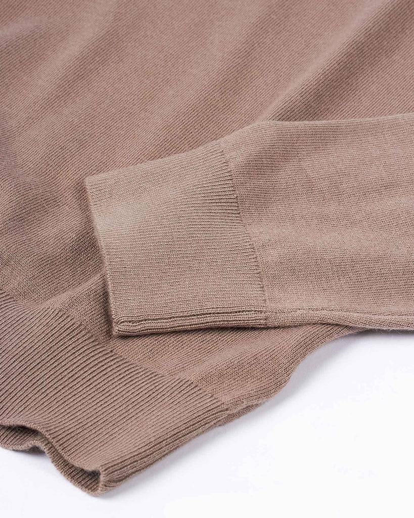 Visc Cashmere Zip Strik Sand