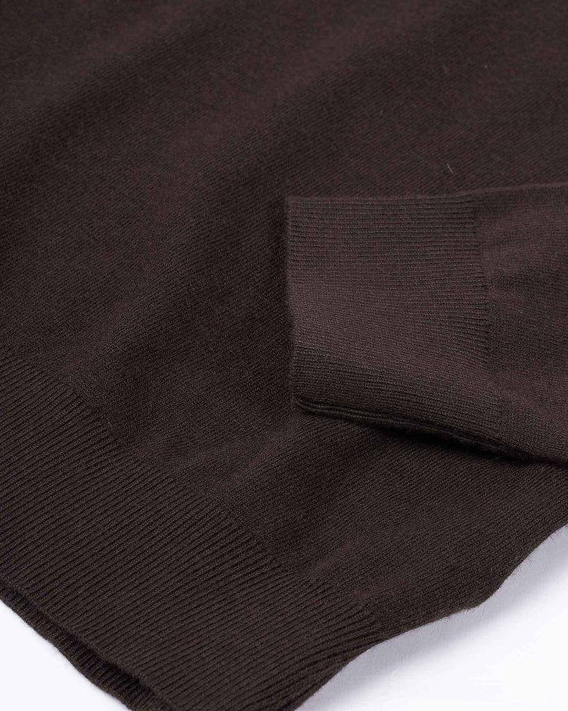 Visc Cashmere Zip Strik Brun
